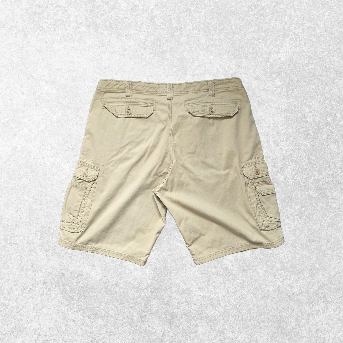 Lee Khaki Cargo Shorts W40 Utility Style 100% Cotton Summer Workwear Fit Beige