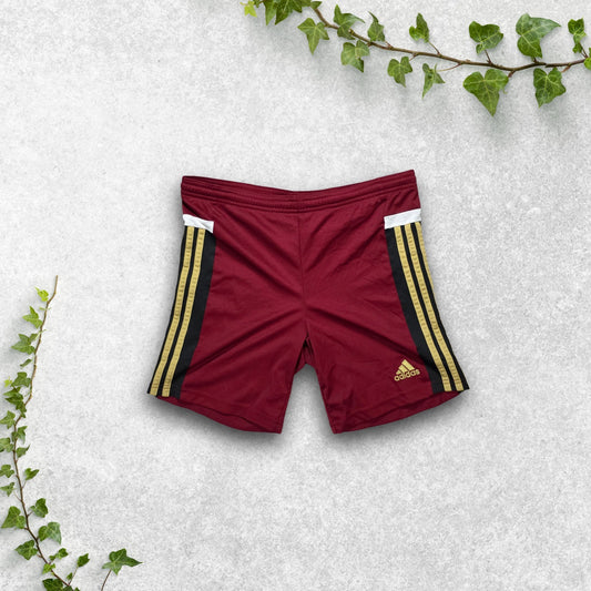 Adidas ClimaCool Shorts W28 Red Black Gold Trim Drawstring Sports Gym M 11–12Y
