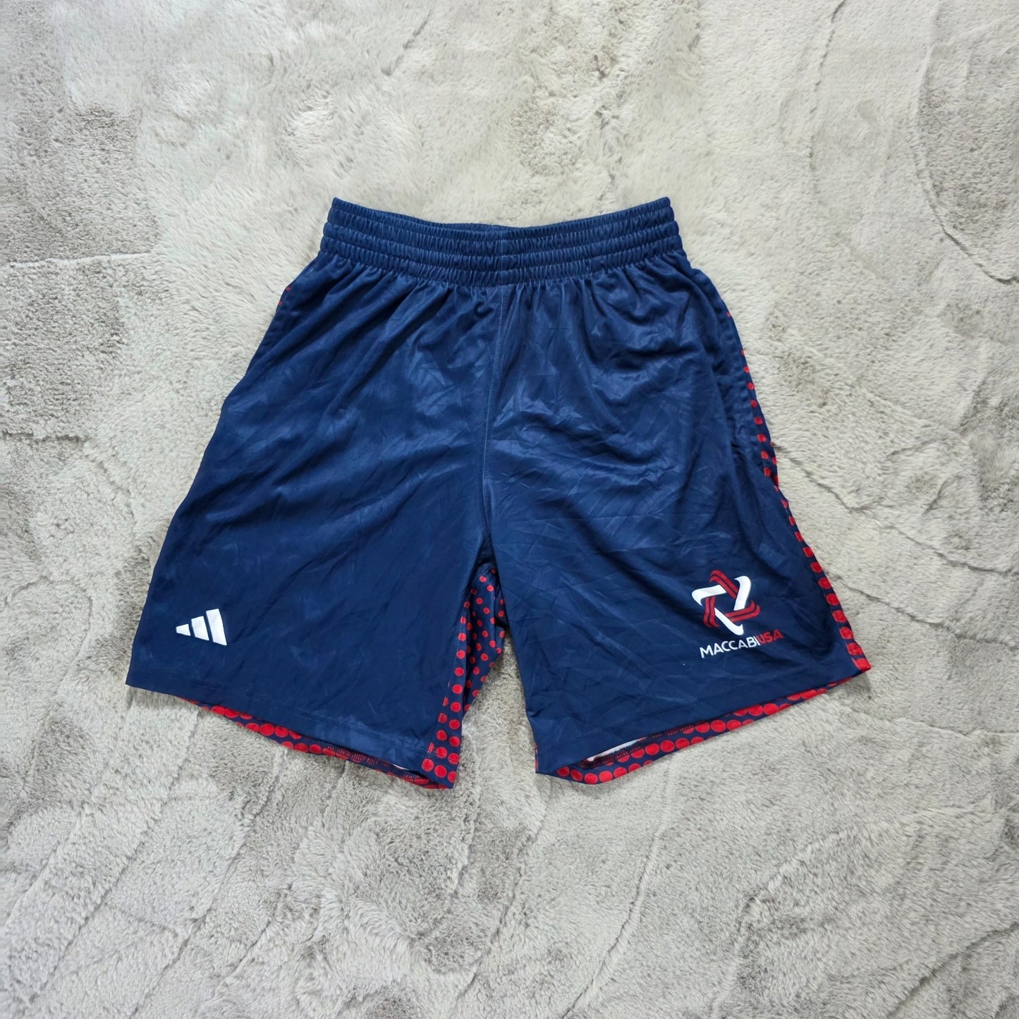 Adidas Maccabi USA Sports Shorts Navy Red Size M Men's Basketball Gym Training