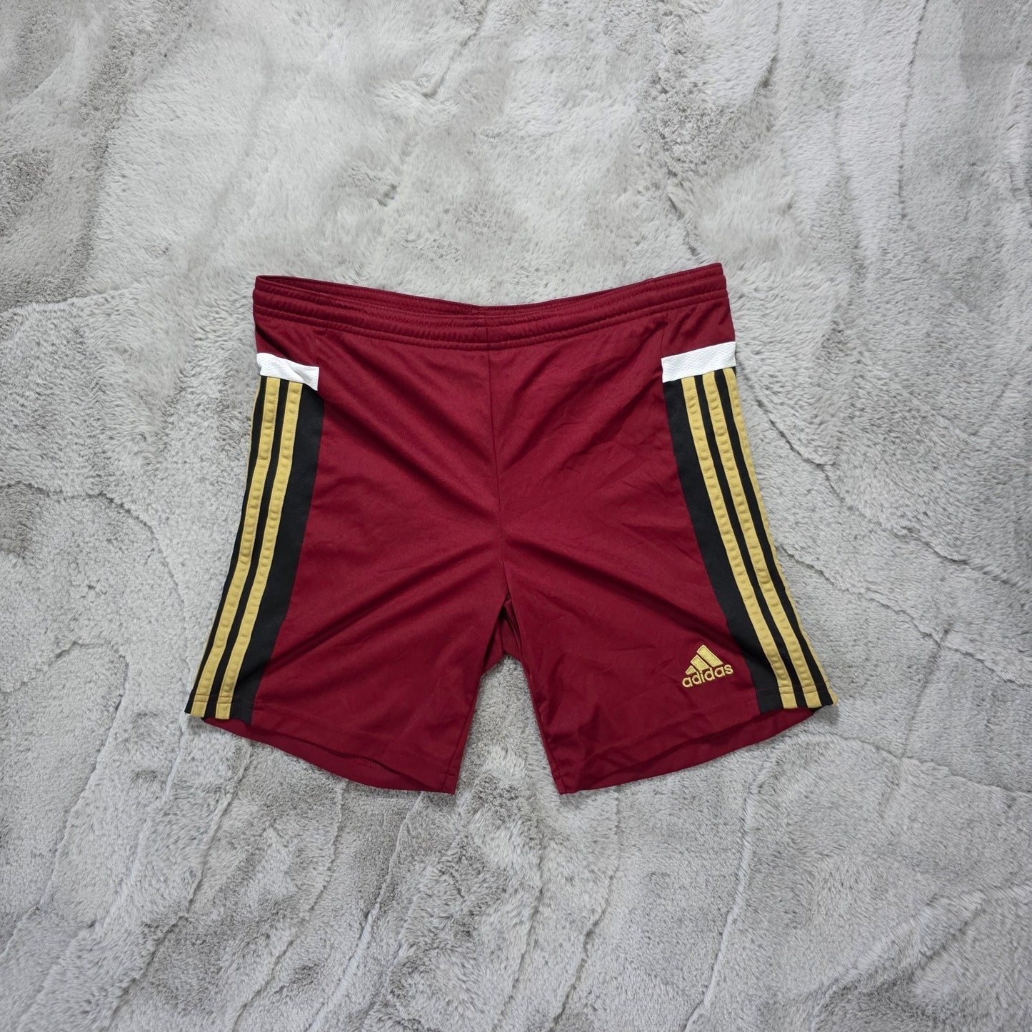 Adidas ClimaCool Shorts W28 Red Black Gold Trim Drawstring Sports Gym M 11β12Y
