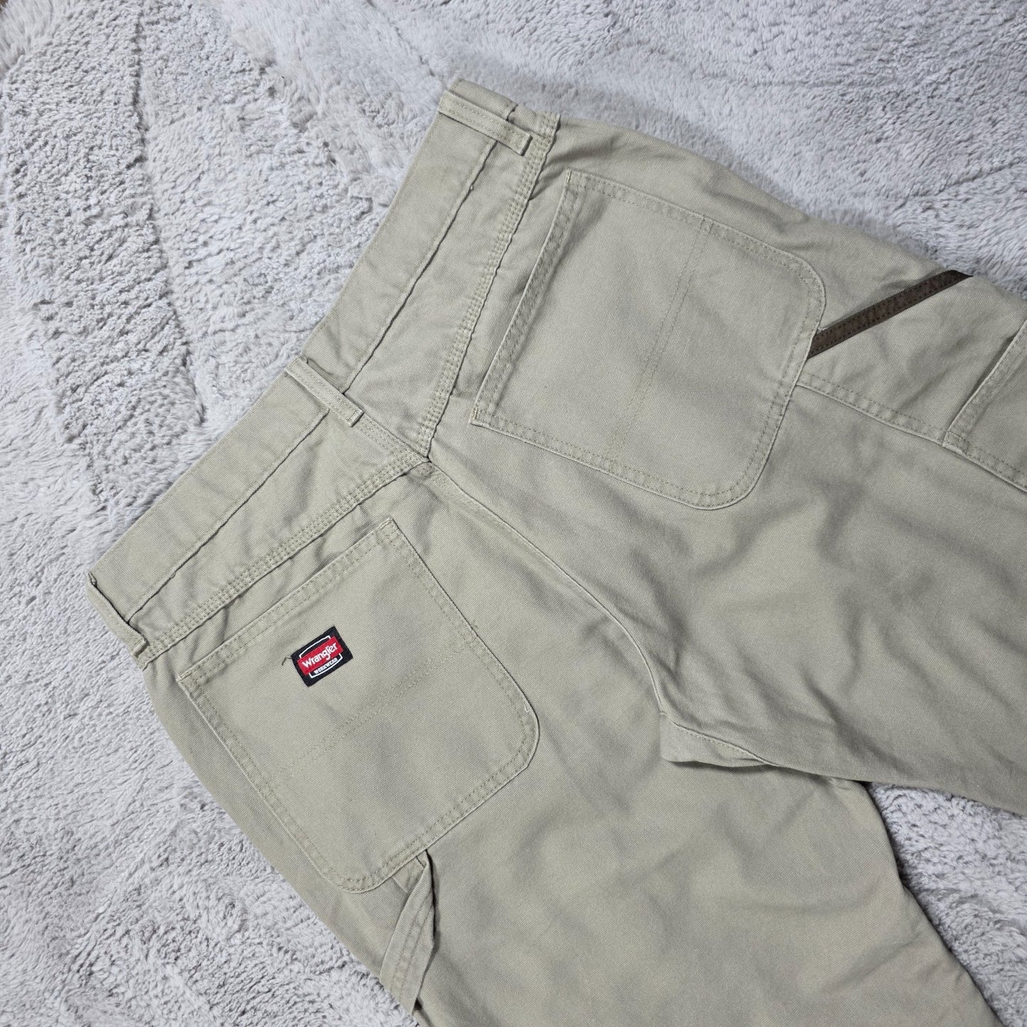 Wrangler Workwear carpenter trousers beige men’s W32 L32 straight leg utility