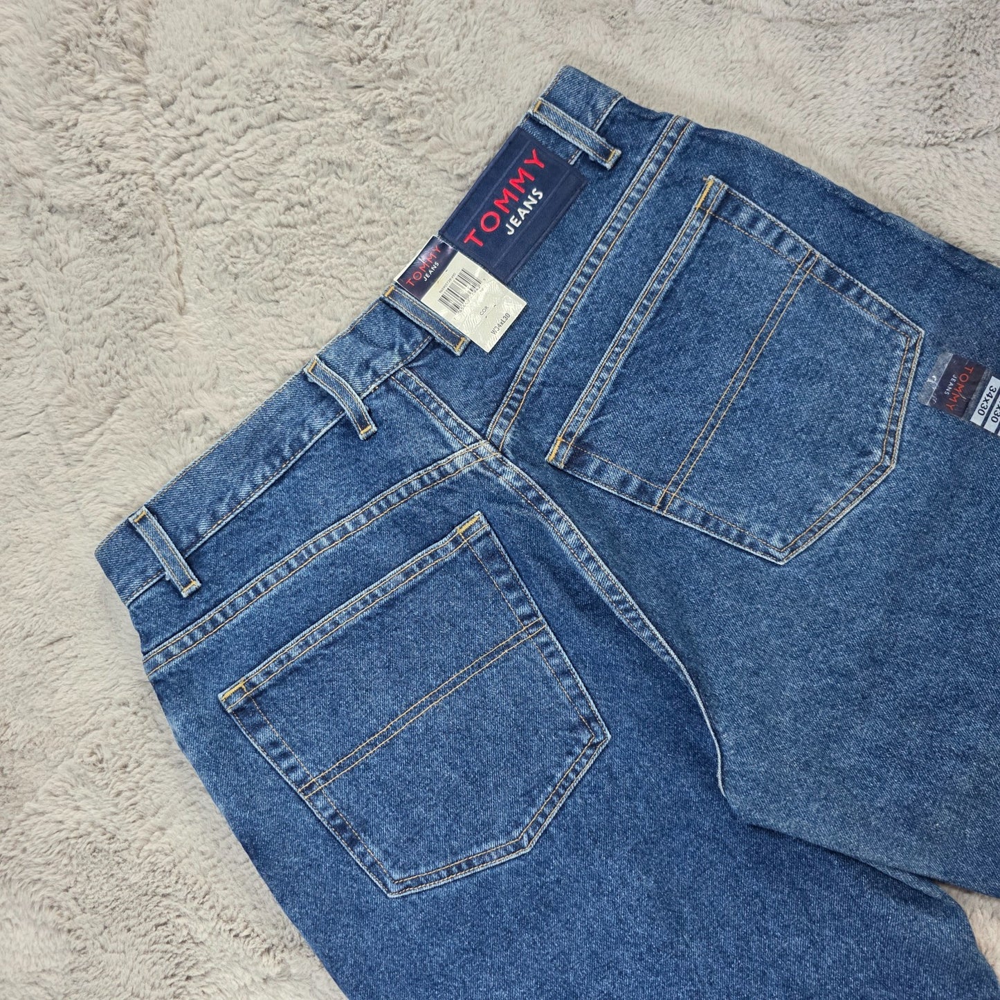 Tommy Hilfiger Relaxed Fit Blue Denim Jeans W34 L30 Made in Mexico US Components