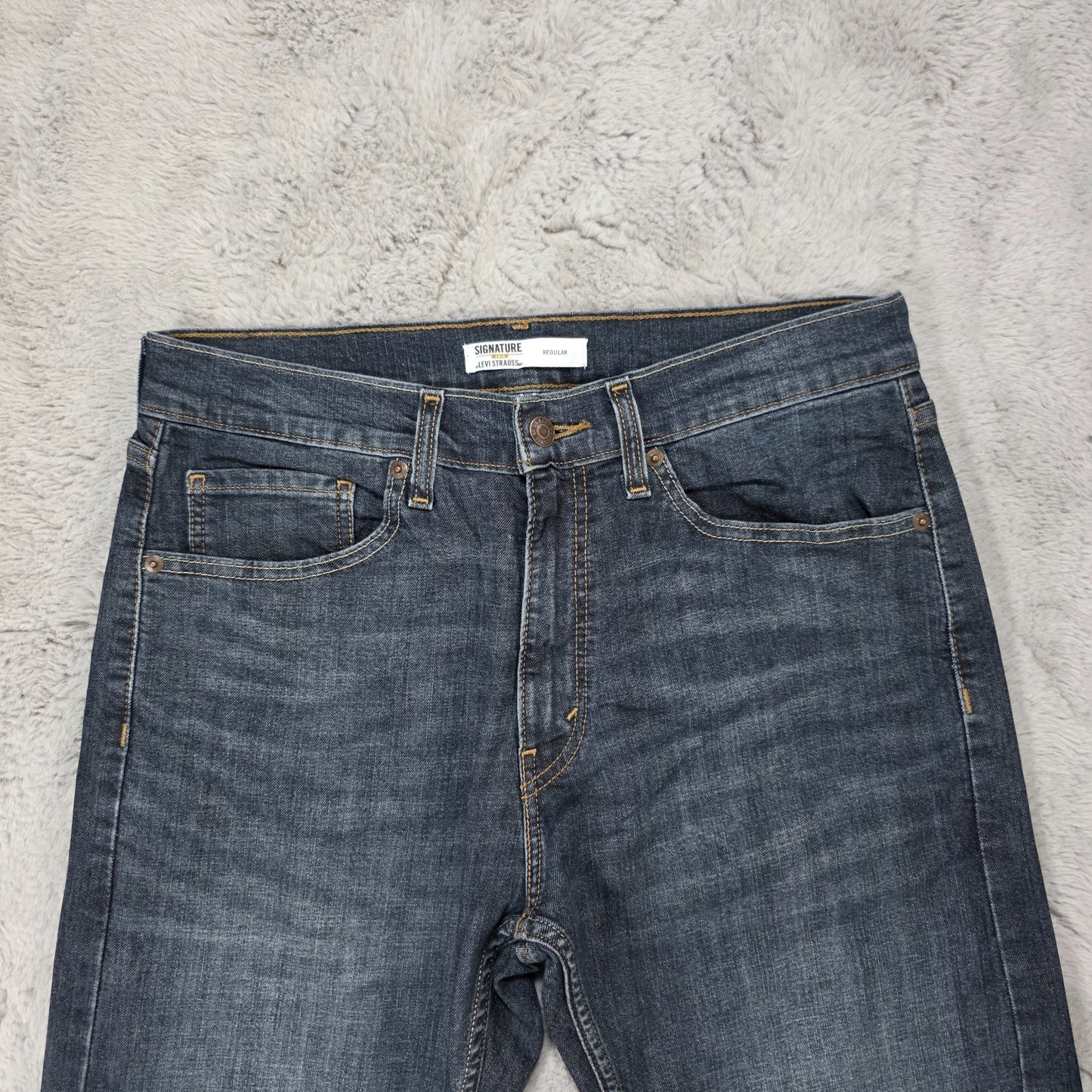 Levi’s Signature Jeans Men’s W32 L34 Dark Blue Regular Fit Denim