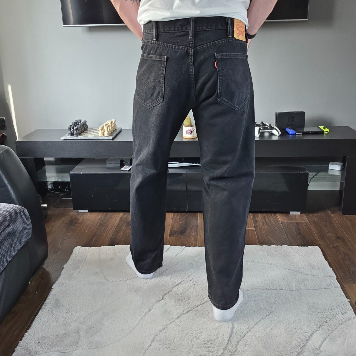 Levi’s 505 Men’s Straight Leg Jeans Black W38 L30 Made in Mexico