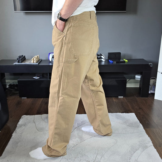 Wrangler carpenter trousers beige W38 L34 men’s straight leg 100% cotton workwea