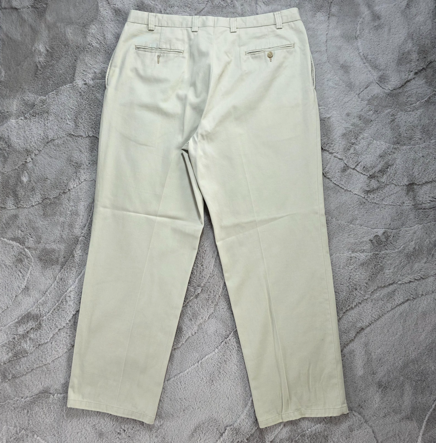 Lauren Ralph Lauren Beige Cotton Pleated Trousers W38 L32 Classic Fit Chino Smar