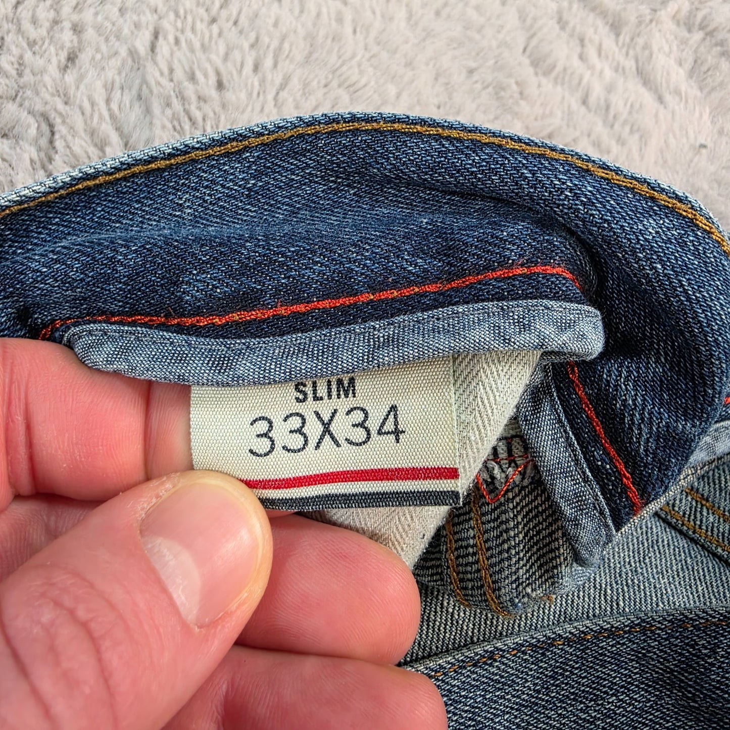 Tommy Hilfiger Men’s Slim Fit Blue Denim Jeans W33 L34 (Actual 33x30)