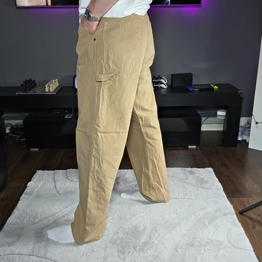 Wrangler Carpenter Jeans Men’s W38 L32 Beige Straight Workwear Utility