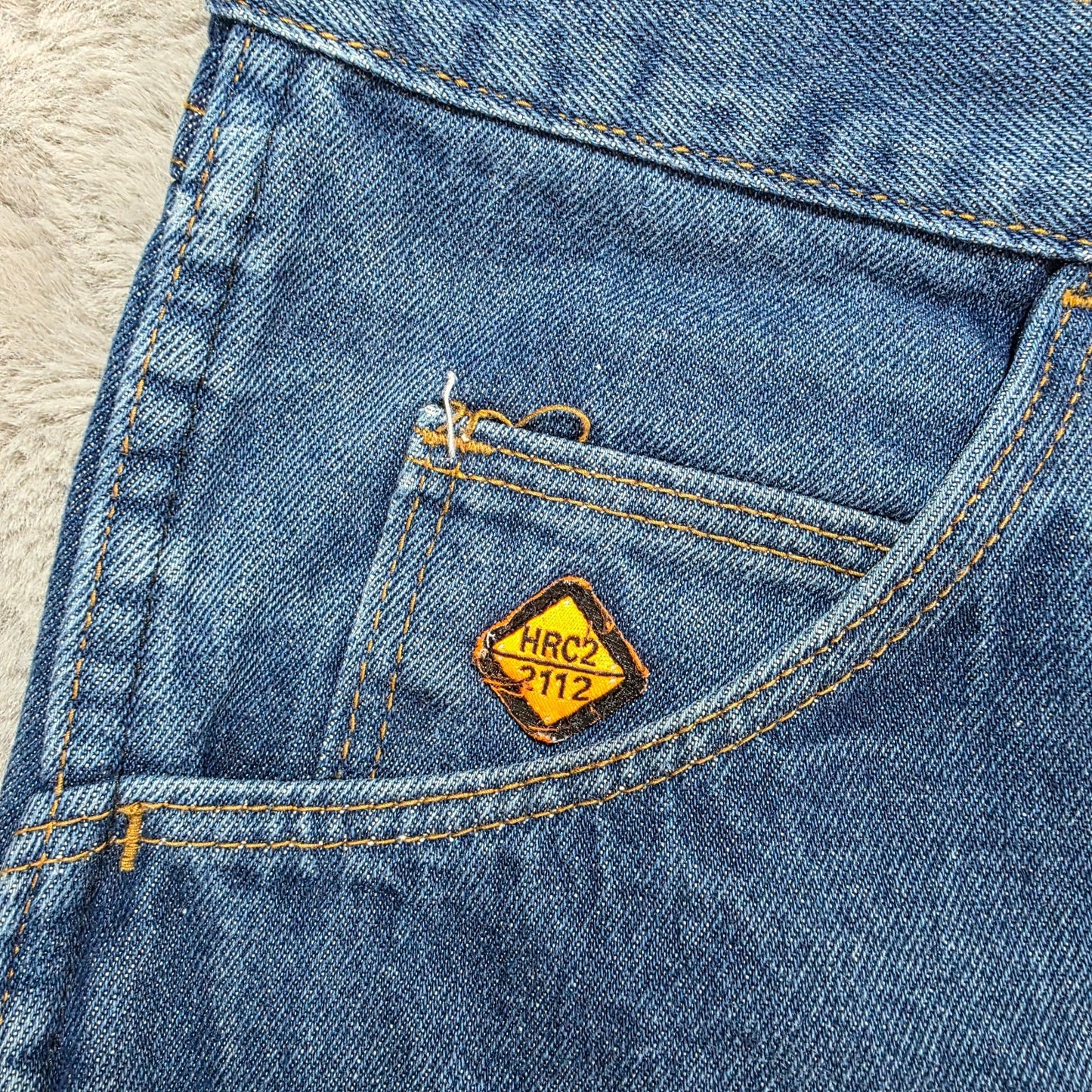 Wrangler FR Flame Resistant Jeans W44 L32 Blue Denim Relaxed Fit FR47MLW Mexico