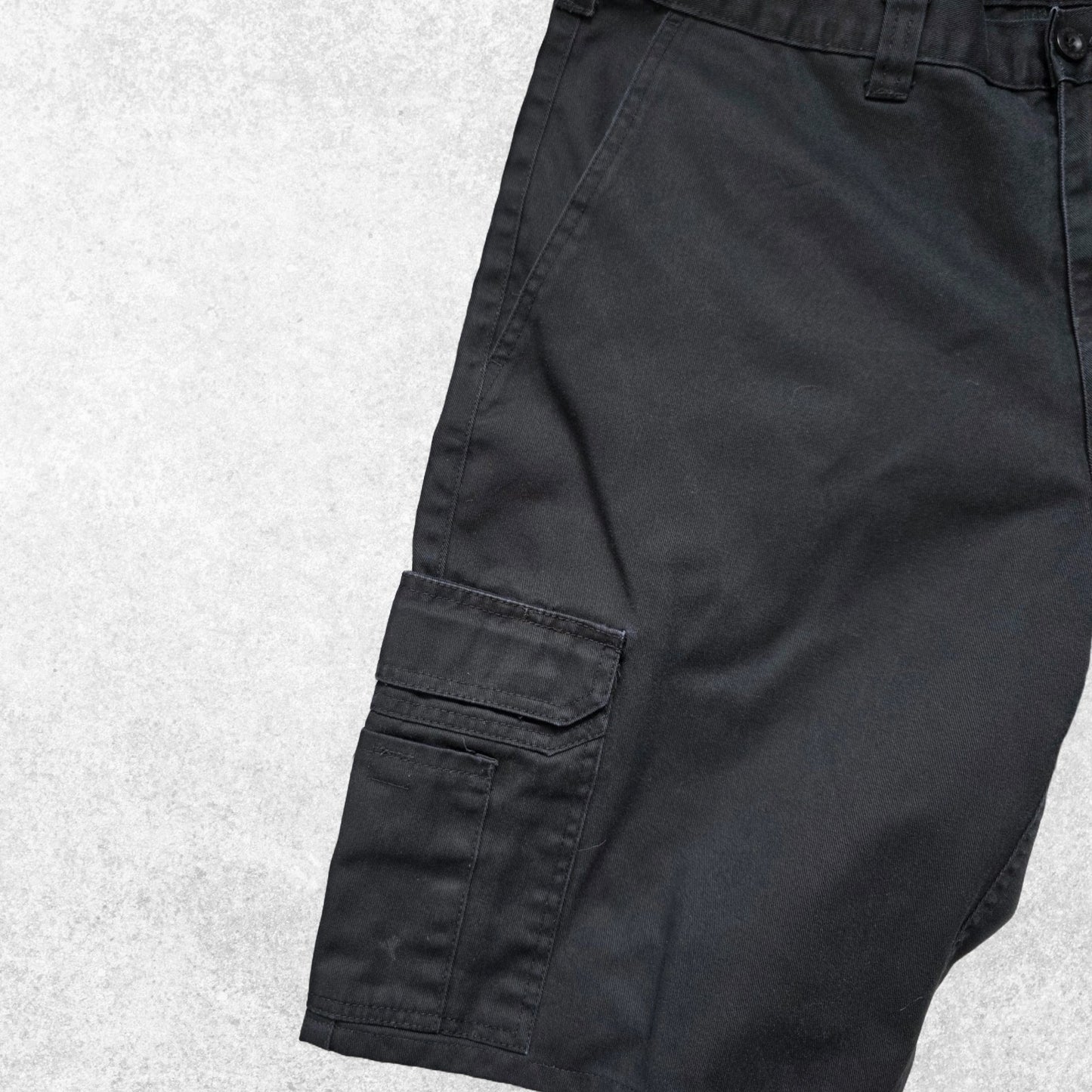 Dickies Black Cargo Shorts W38 Utility Workwear Style Inseam 12β Poly Cotton