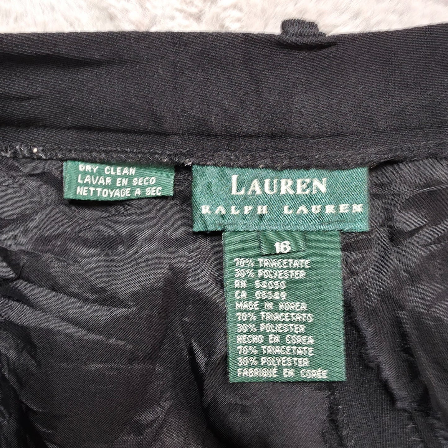 Lauren Ralph Lauren Women’s Plus Size Black Formal Tailored Trousers US 16 UK 20