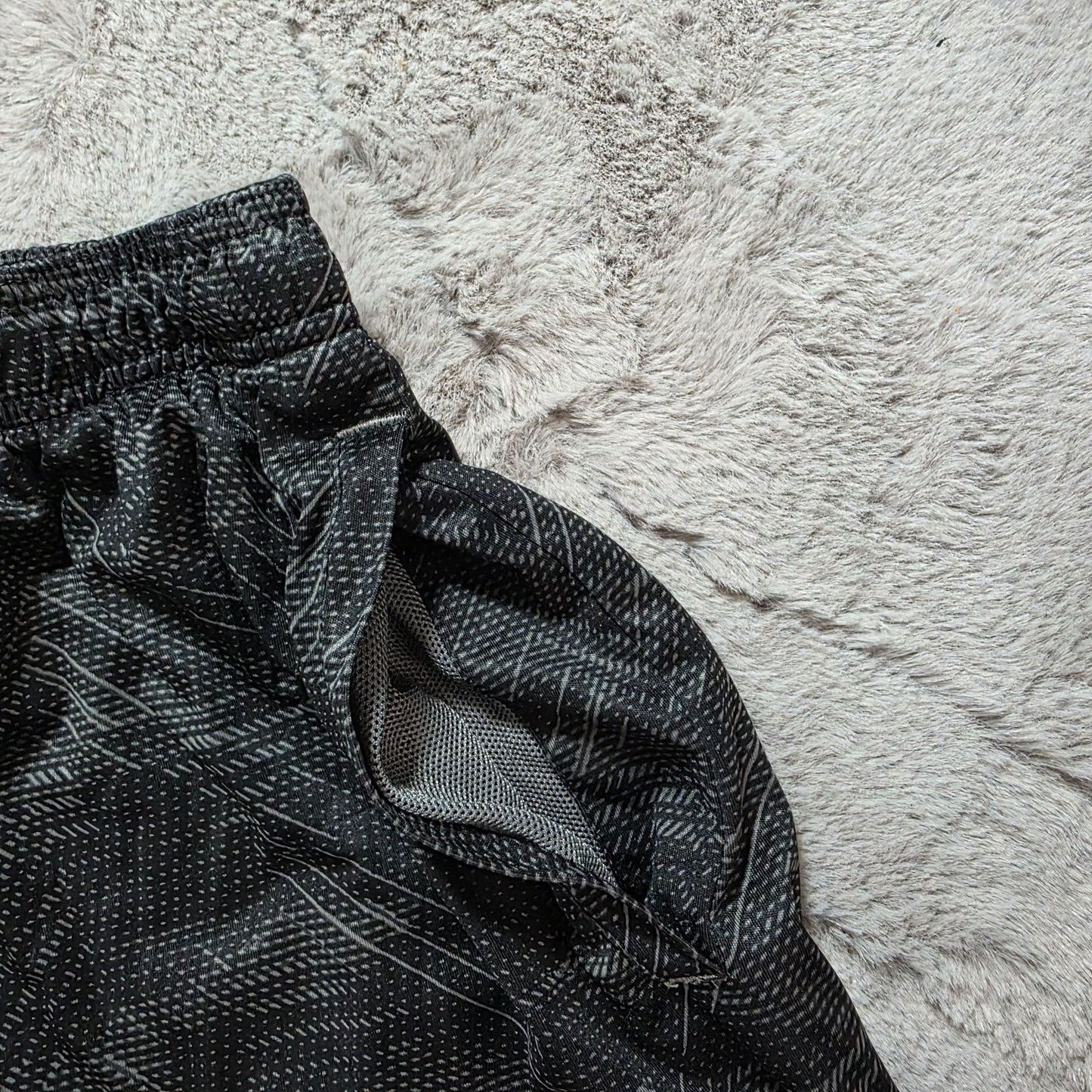 Champion Black Pattern Mesh Sports Shorts Youth S W22 | Lightweight Training