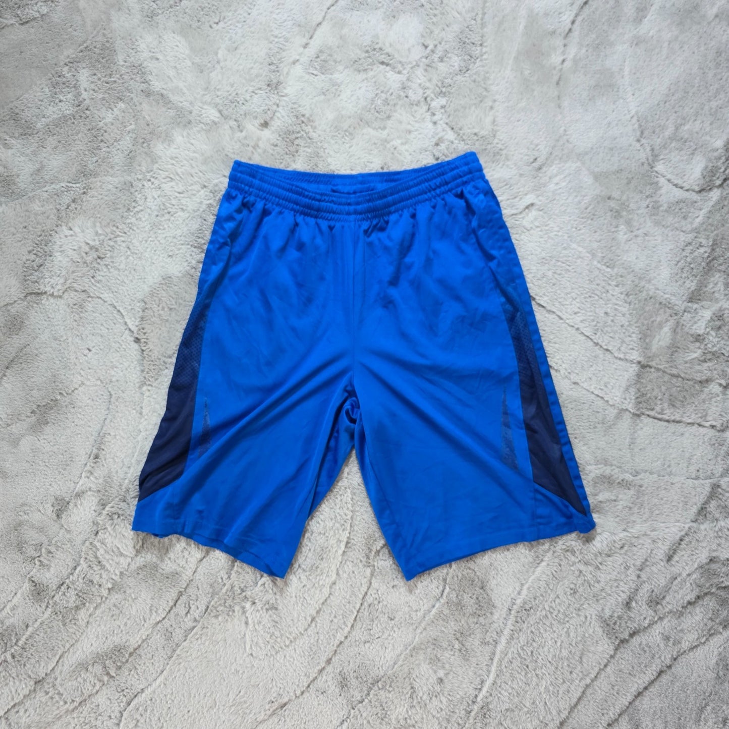 Blue Tech Gear shorts size S (W28) athletic fit side mesh panels drawstring gym