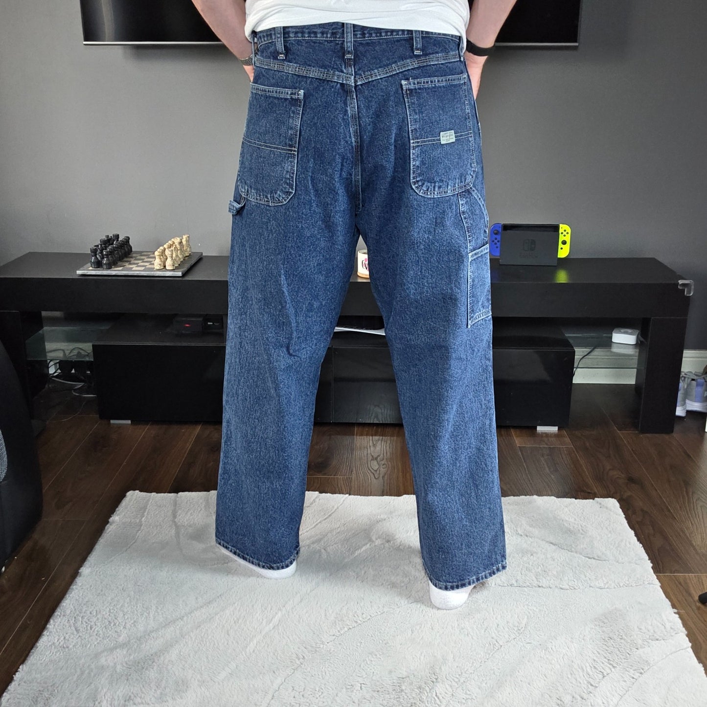 Wrangler Carpenter Jeans Blue Straight Fit 94LSWDV W36 L30 Made in Nicaragua