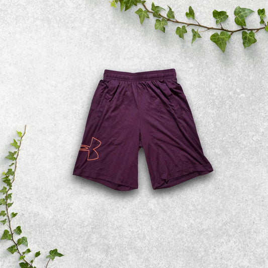 Under Armour Maroon Sports Shorts Size XS W25 Gym Running Training Loose Fit
