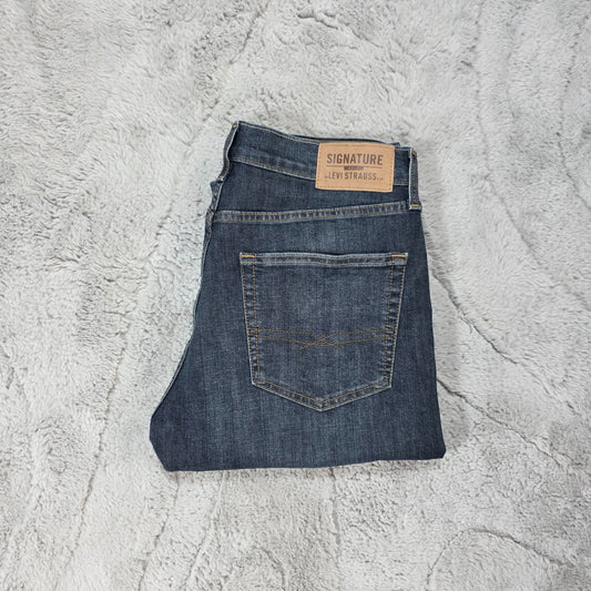 Levi’s Signature Jeans Men’s W32 L34 Dark Blue Regular Fit Denim
