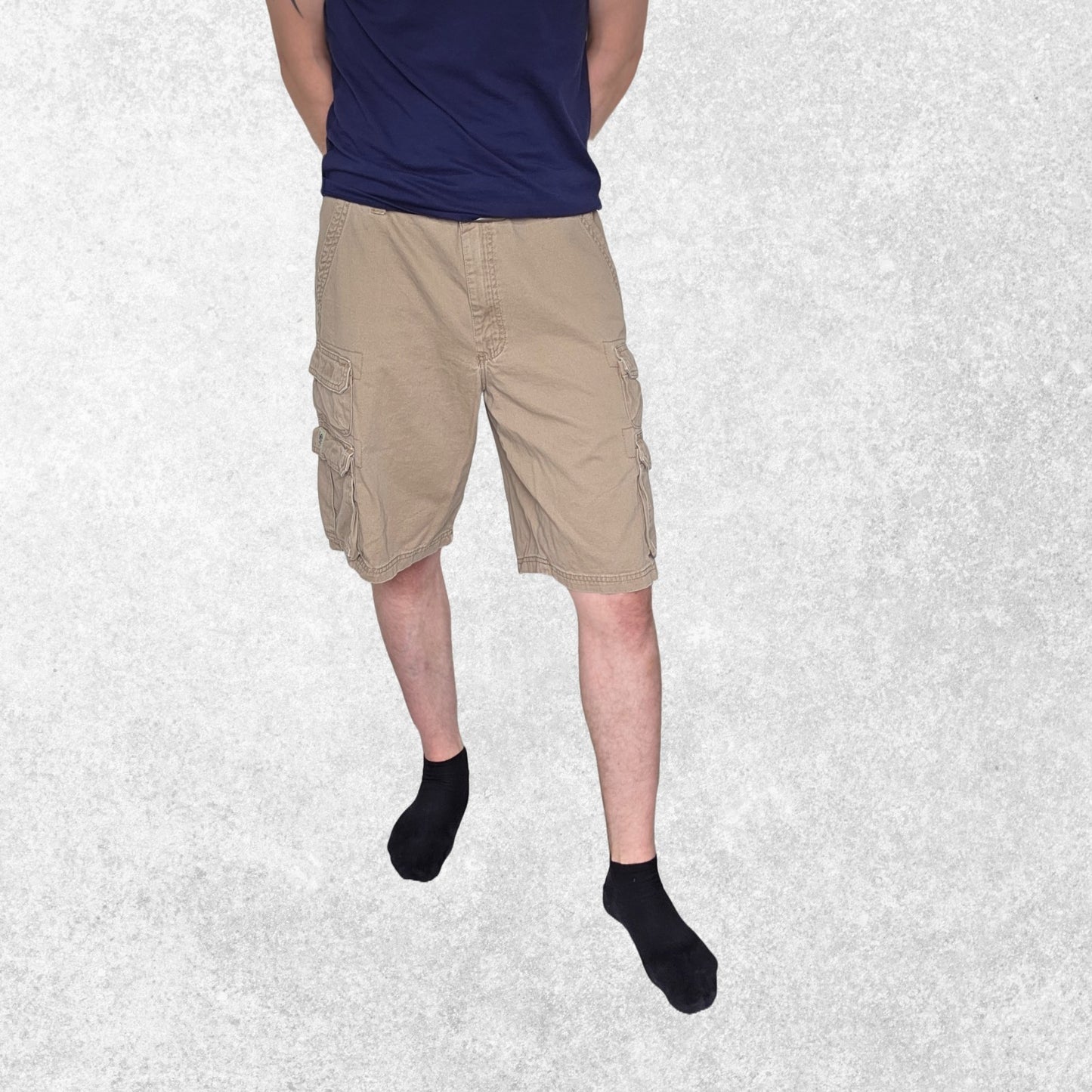 Lee Dungarees Cargo Shorts Beige W36 Utility Workwear Cotton Pockets Summer