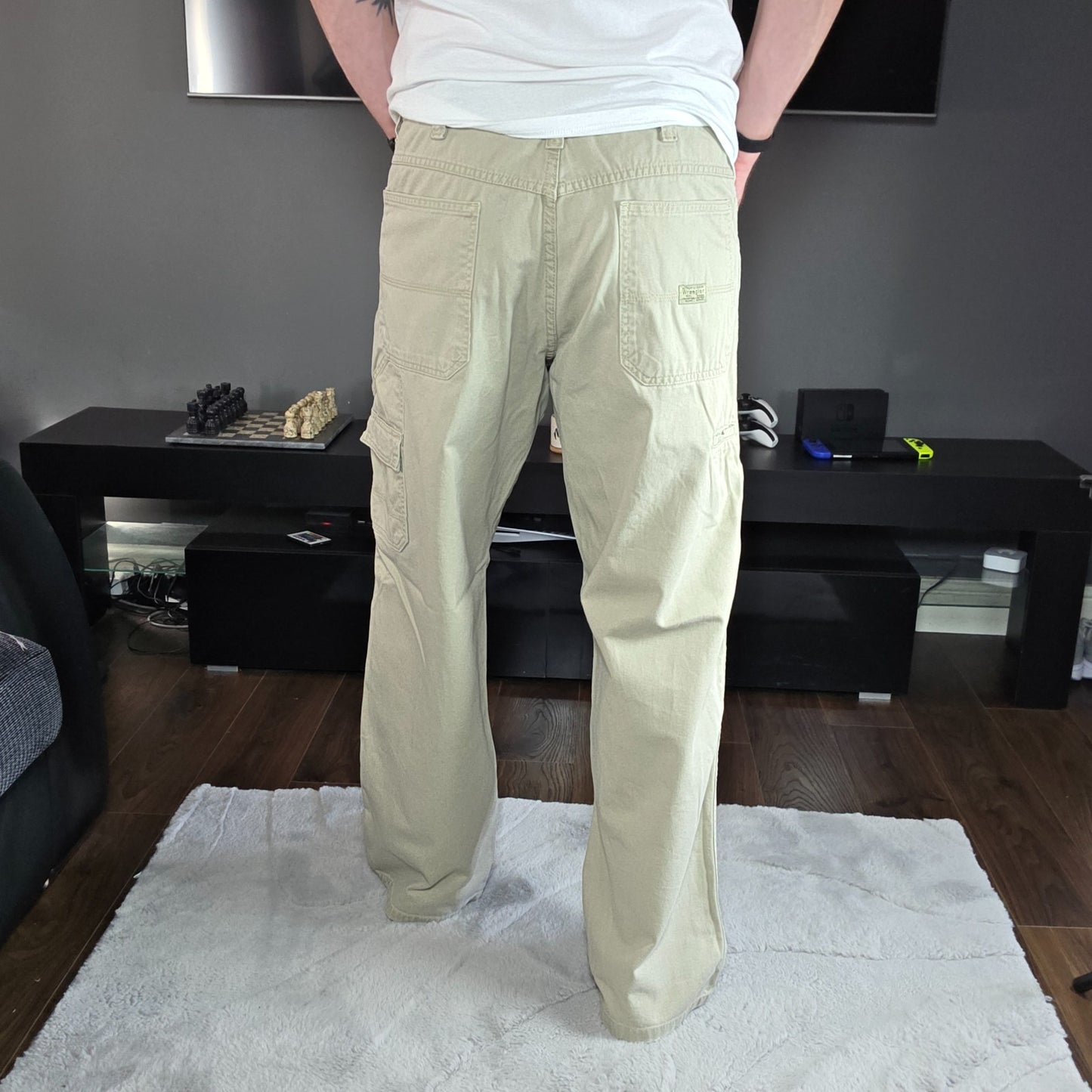Wrangler Carpenter Jeans Men’s Straight Beige W36 L32 100% Cotton (Made in Egypt