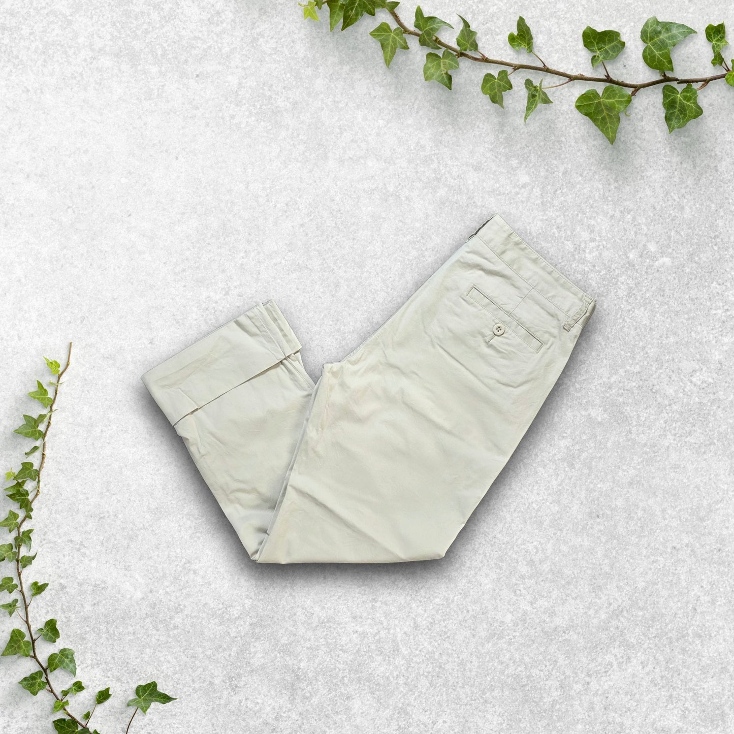 Polo Jeans Co Ralph Lauren Womens Beige Cropped Trousers Size UK 12 W30 L24
