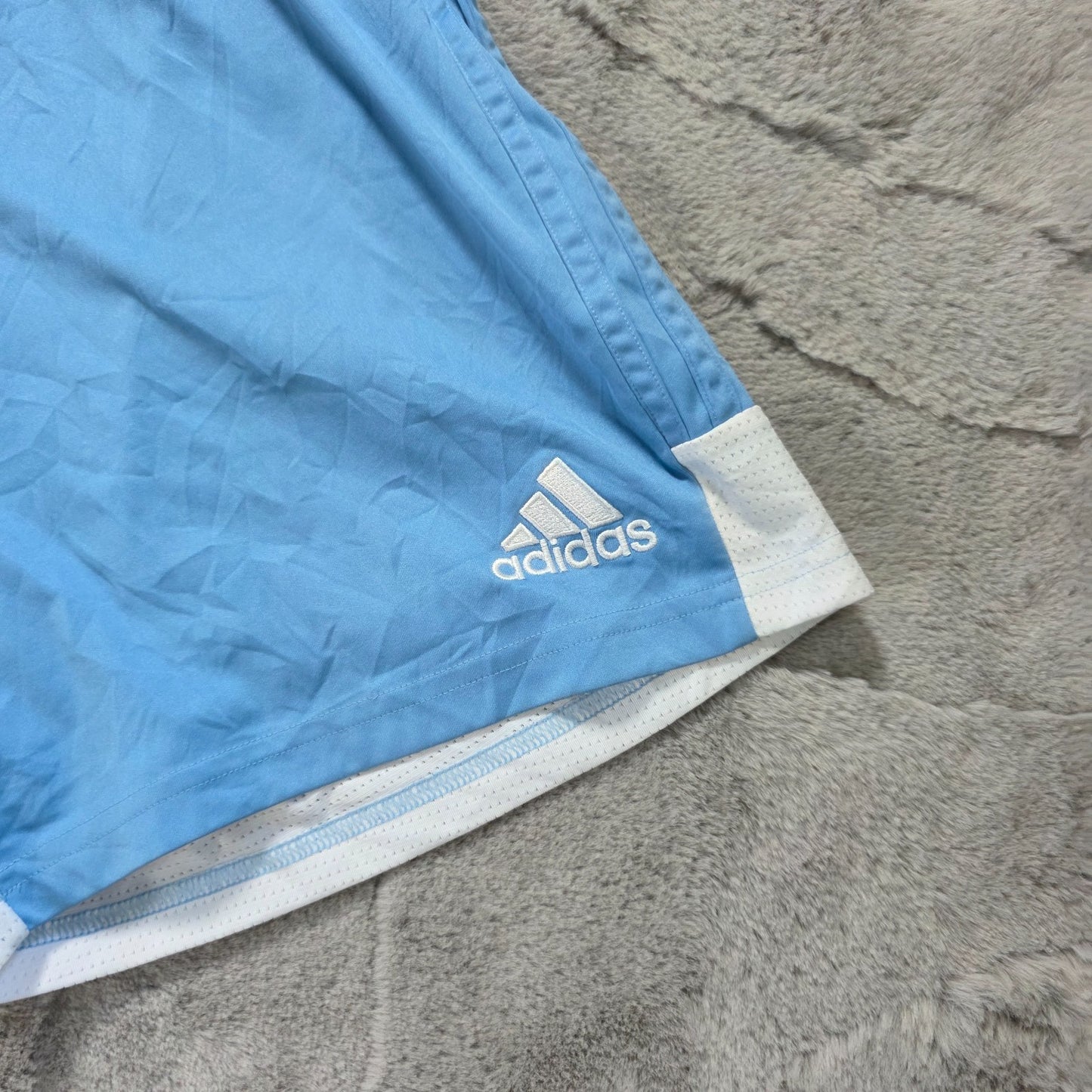 Adidas Aeroready Sports Shorts Blue White Mesh Trim Size M W26 Gym Running Light