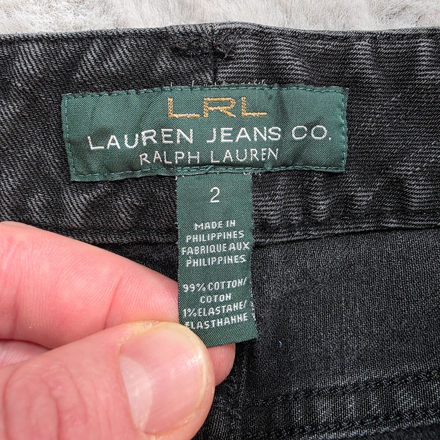 Lauren Ralph Lauren Black Stretch Denim Jeans US 2 (UK 6) W29 L30 Straight Leg
