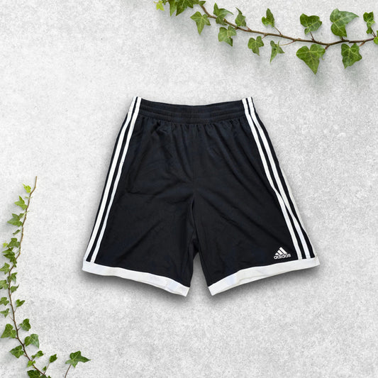 Adidas Black Sports Shorts Size S W26–30 Mesh Trim Gym Football (No Drawstring)