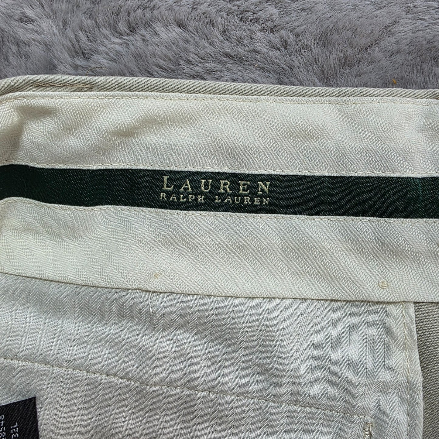 Lauren Ralph Lauren Beige Cotton Pleated Trousers W38 L32 Classic Fit Chino Smar