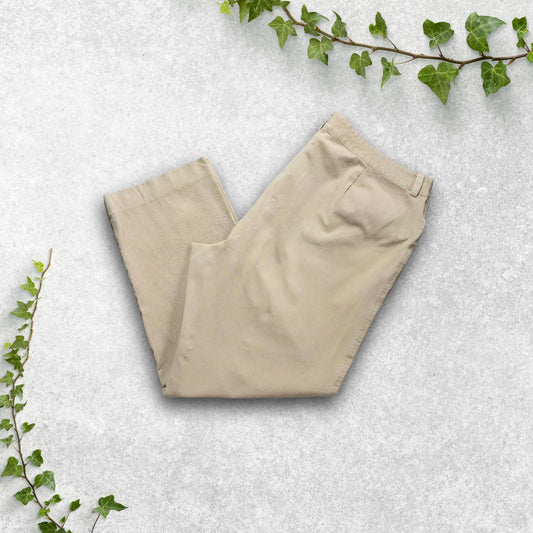 Lauren Ralph Lauren Beige Stretch Zip Pocket Trousers US 18W UK 22 W40 L28