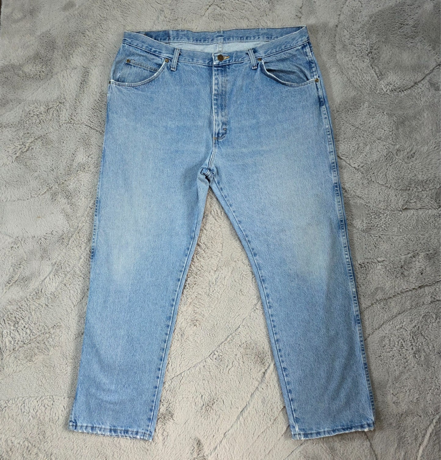 Wrangler Regular Fit Straight Leg Blue Jeans W40 L30 β Made in Mexico US Fabric