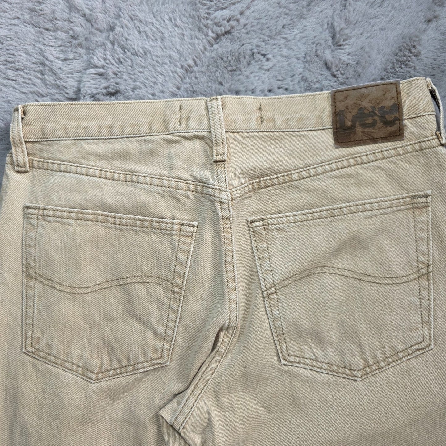 Lee Regular Fit Jeans Men's Beige Tan Denim W32 L31 Straight Leg
