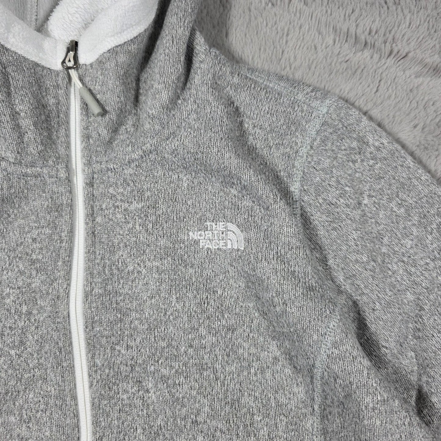 The North Face Women’s Oso Fleece Hoodie Grey Size M Super Soft Full Zip Jacket