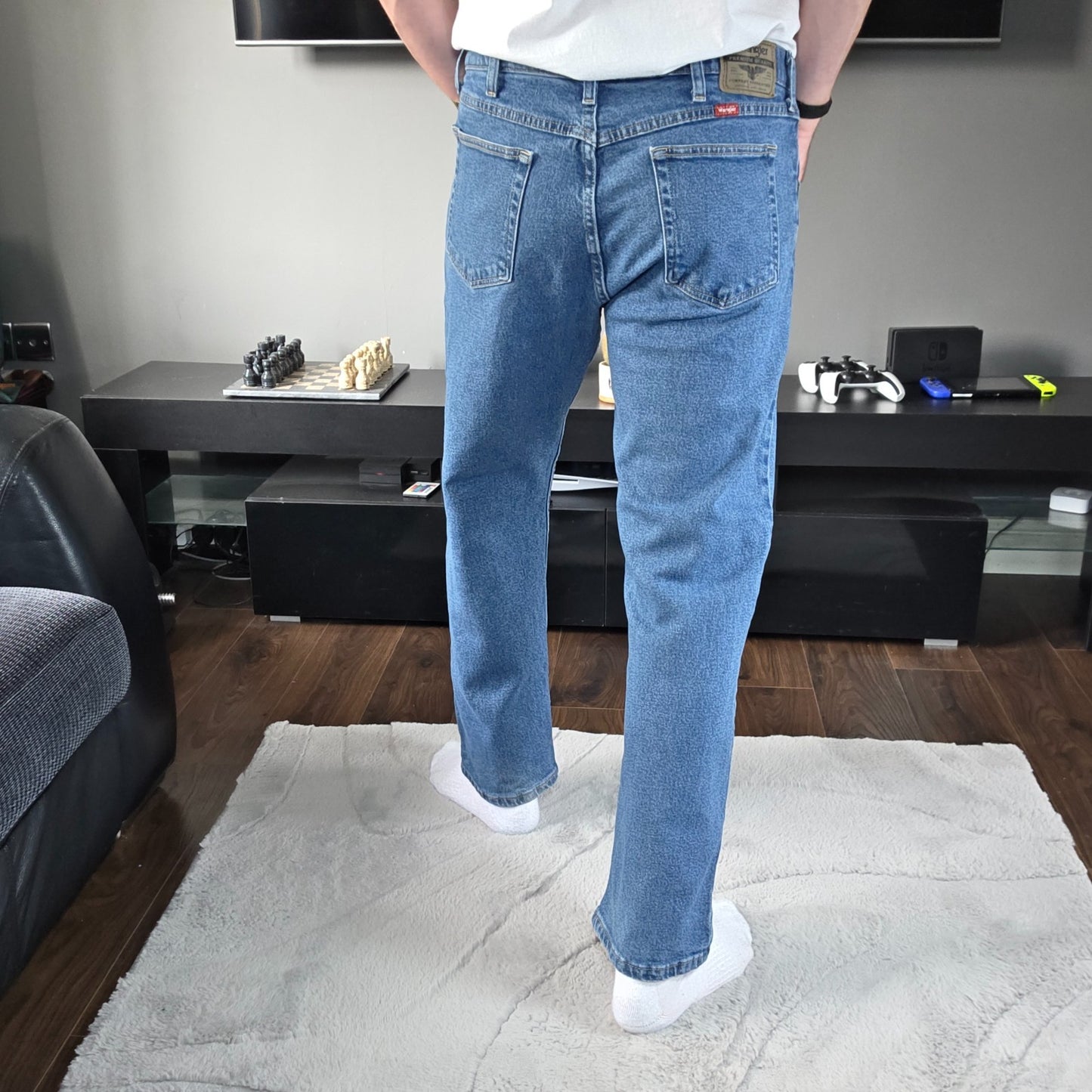 Wrangler Men’s Straight Fit Jeans Blue W36 L30 Nicaragua (M432)