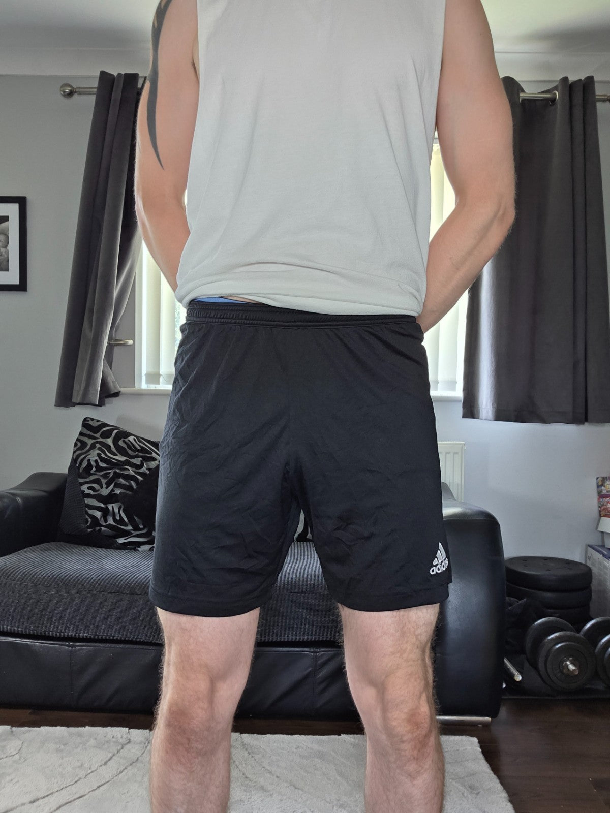Adidas Aeroready Black Sports Shorts Size L | Drawstring Waist | W27 L16