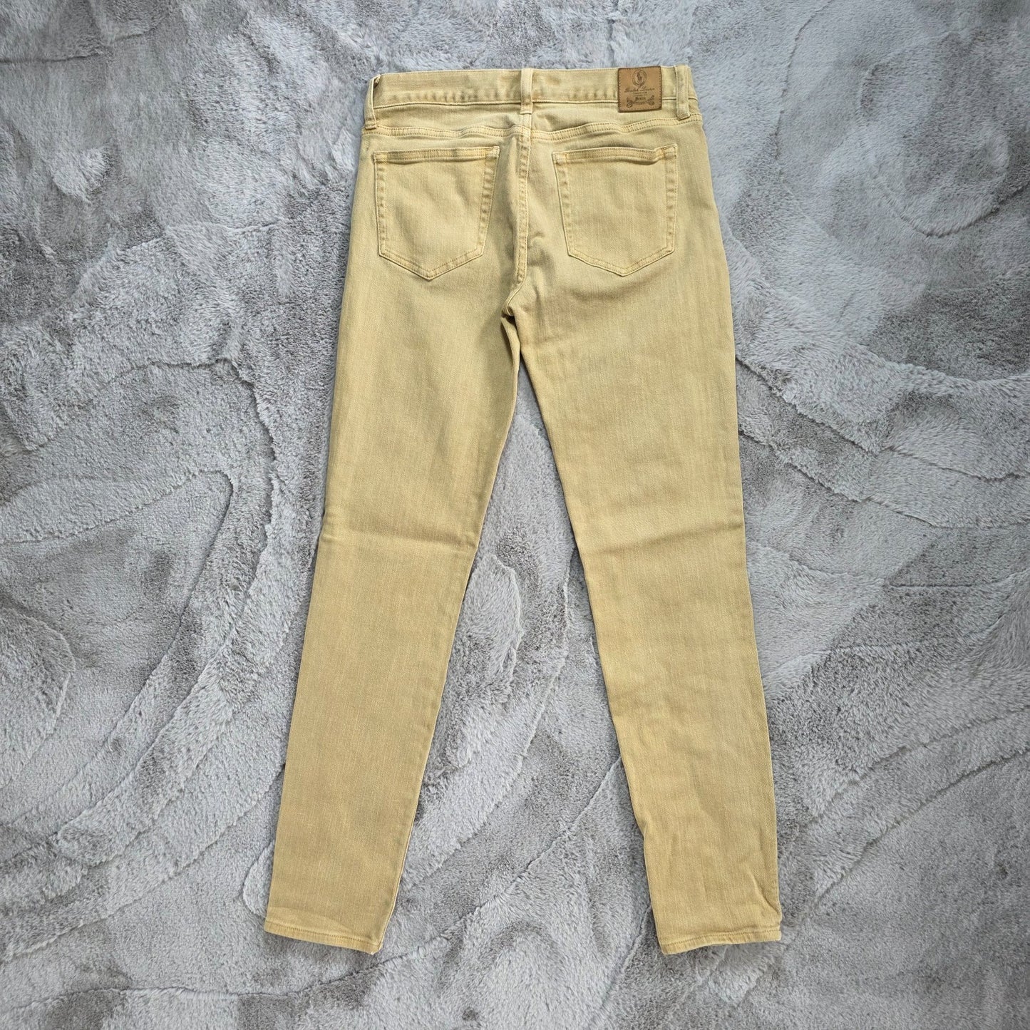 Ralph Lauren Sport Women's Skinny Jeans W27 Beige Stretch Denim Mid Rise 30L