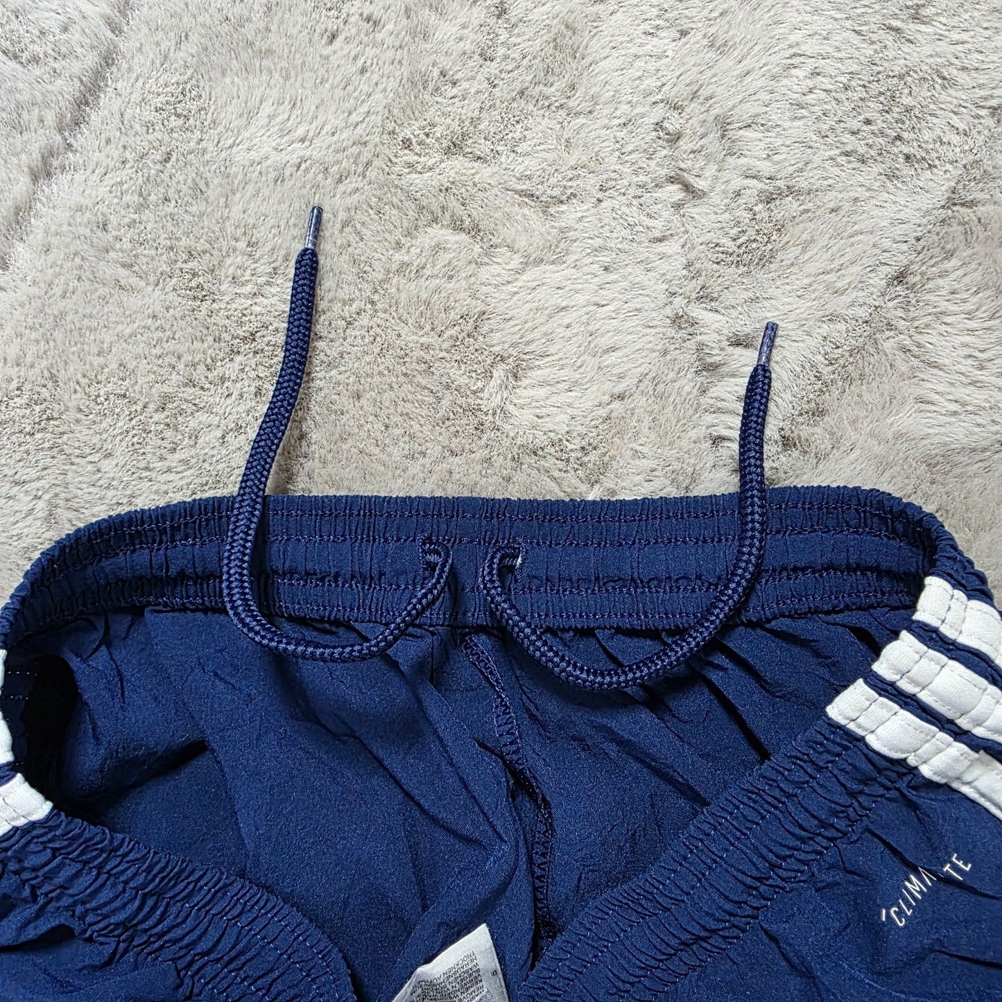Adidas Climalite Navy Sports Shorts Youth L 13-14Y W24 Gym Training Logo