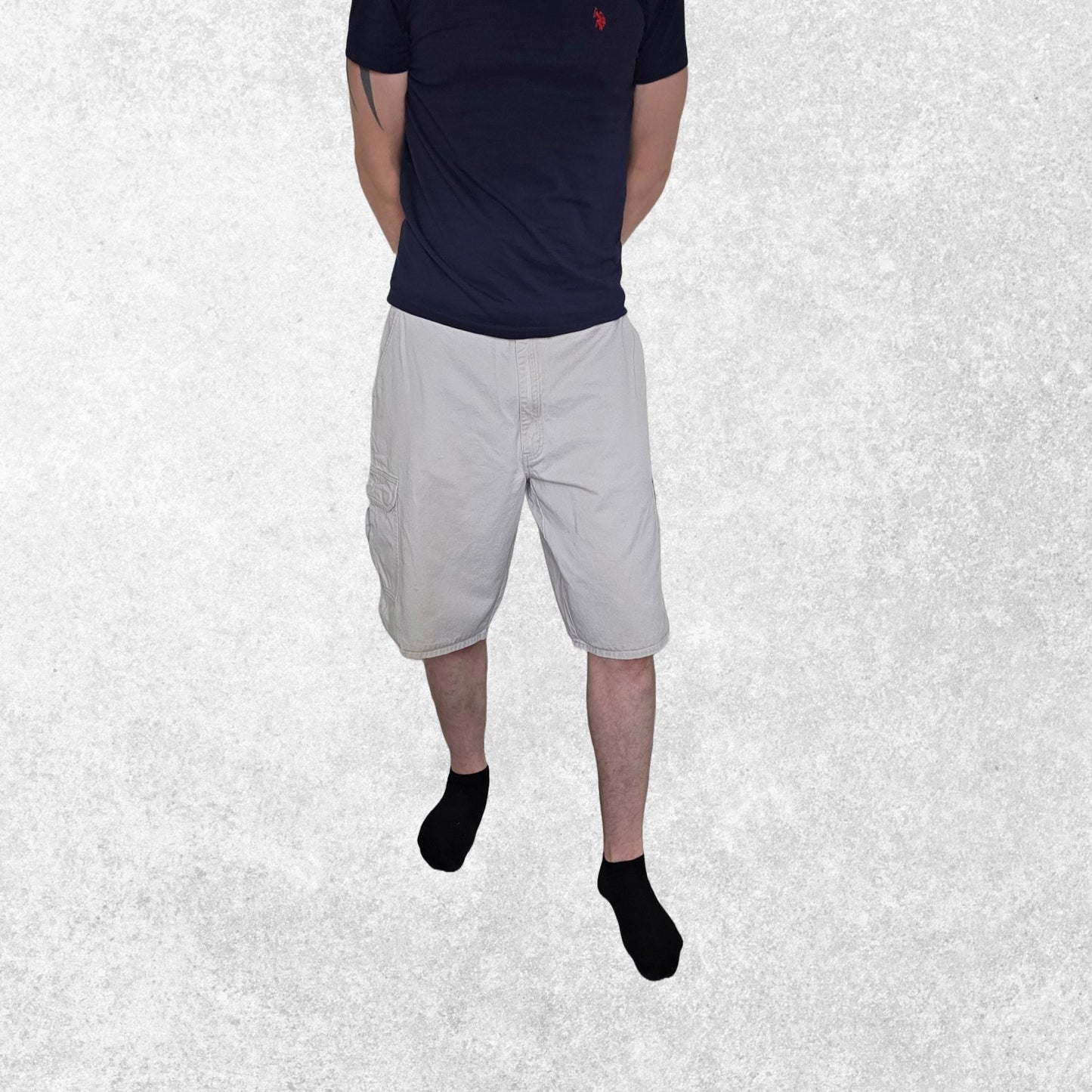 Dickies Cargo Shorts Beige W36 Utility Workwear Cotton Summer Pockets