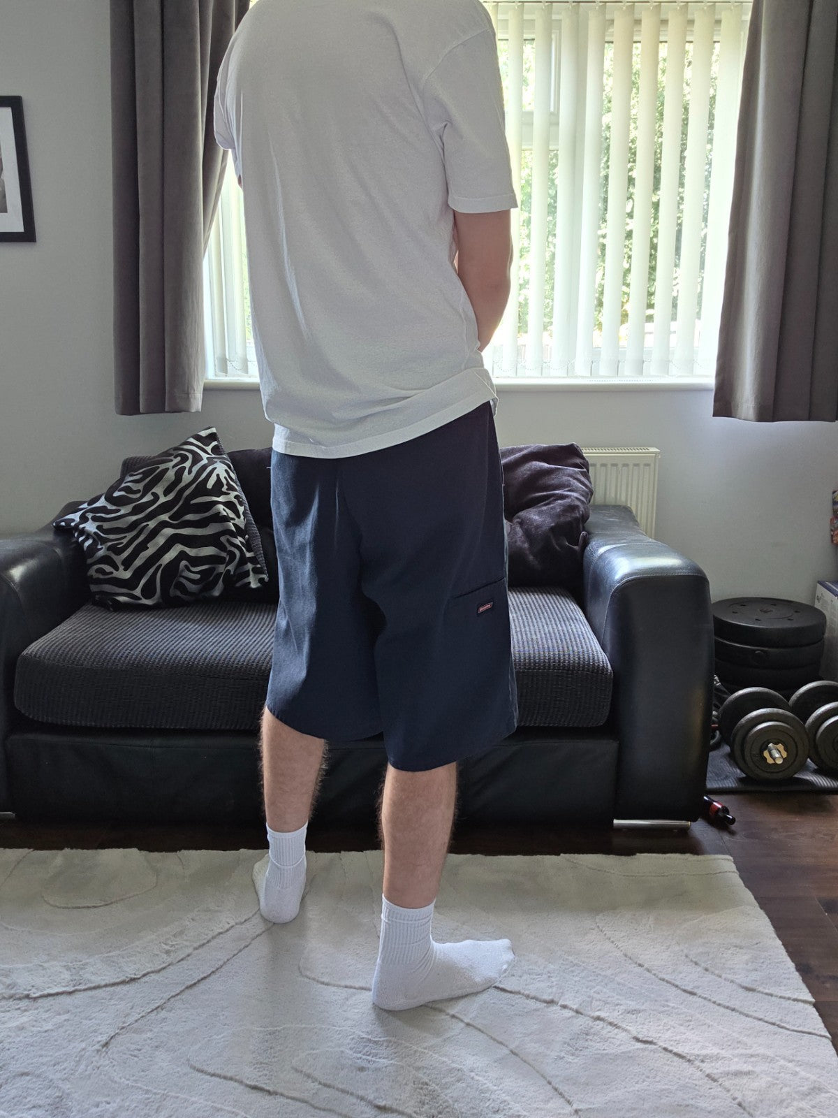Dickies WR838DN Navy Blue Work Shorts W36 Relaxed Fit Cargo Style Poly Cotton