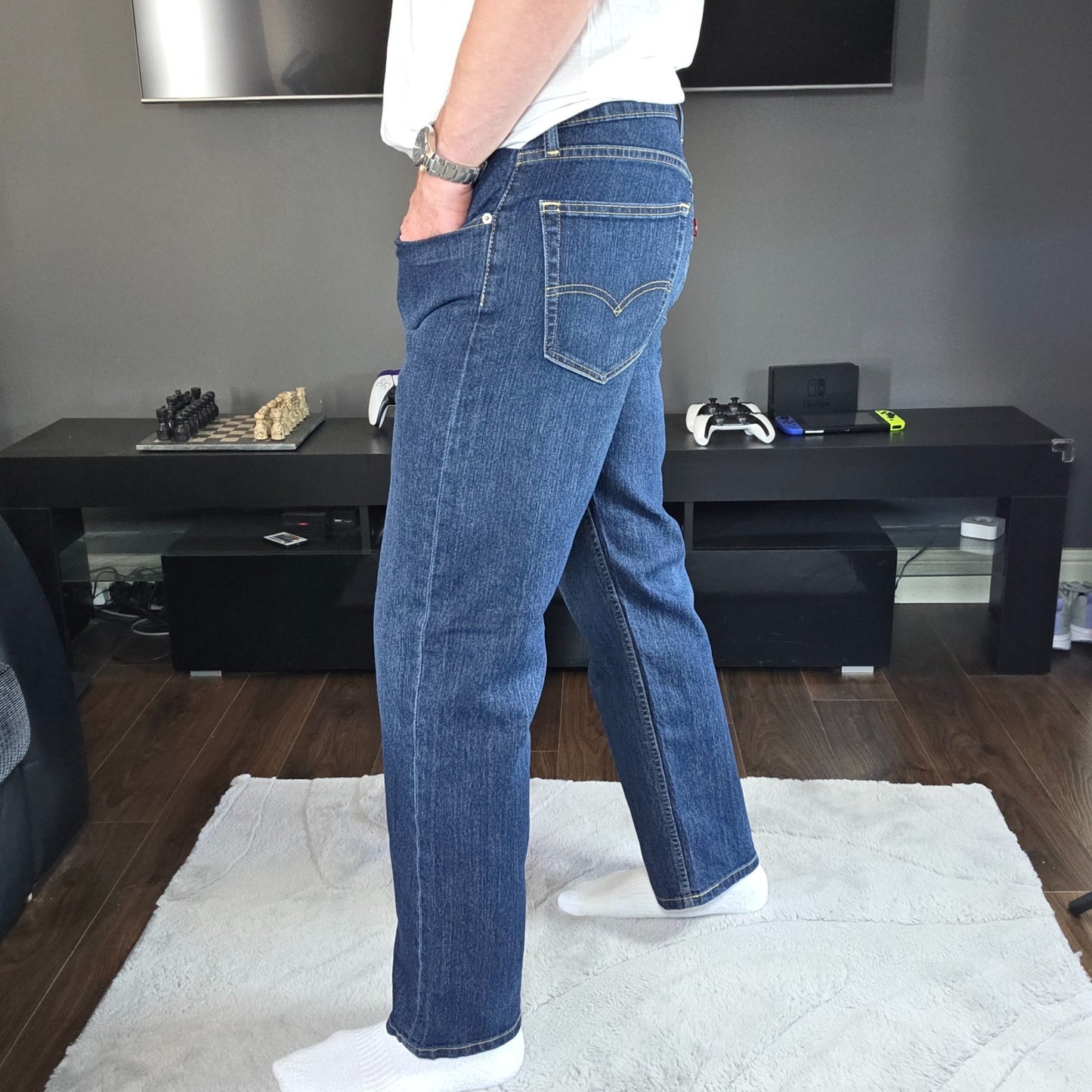 Levi’s 505 Regular Straight Fit Jeans W34 L30 Blue Mid Wash Excellent