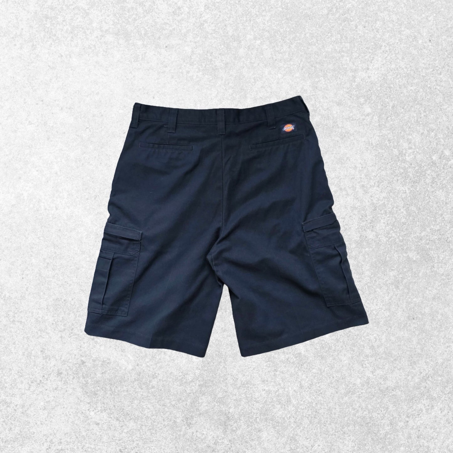 Dickies Navy Cargo Shorts W36 Utility Polyester Cotton Workwear Summer
