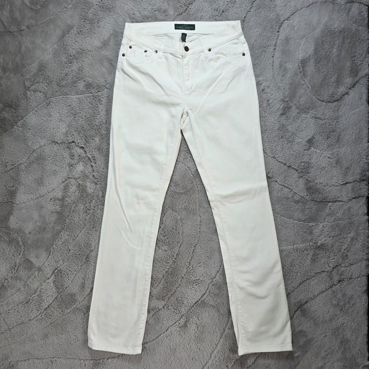 Lauren Jeans Co. Ralph Lauren White Classic Straight Trousers Women’s Size UK 6