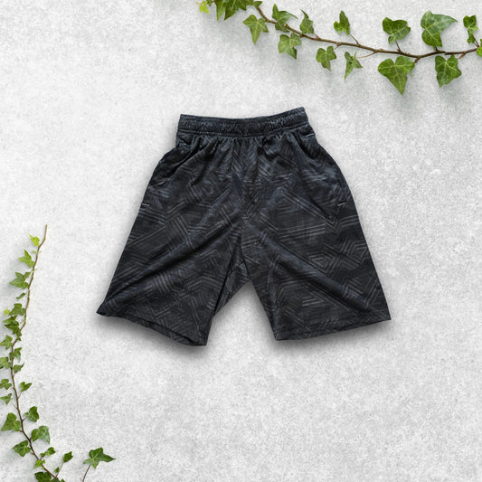 Champion Black Pattern Mesh Sports Shorts Youth S W22 | Lightweight Training