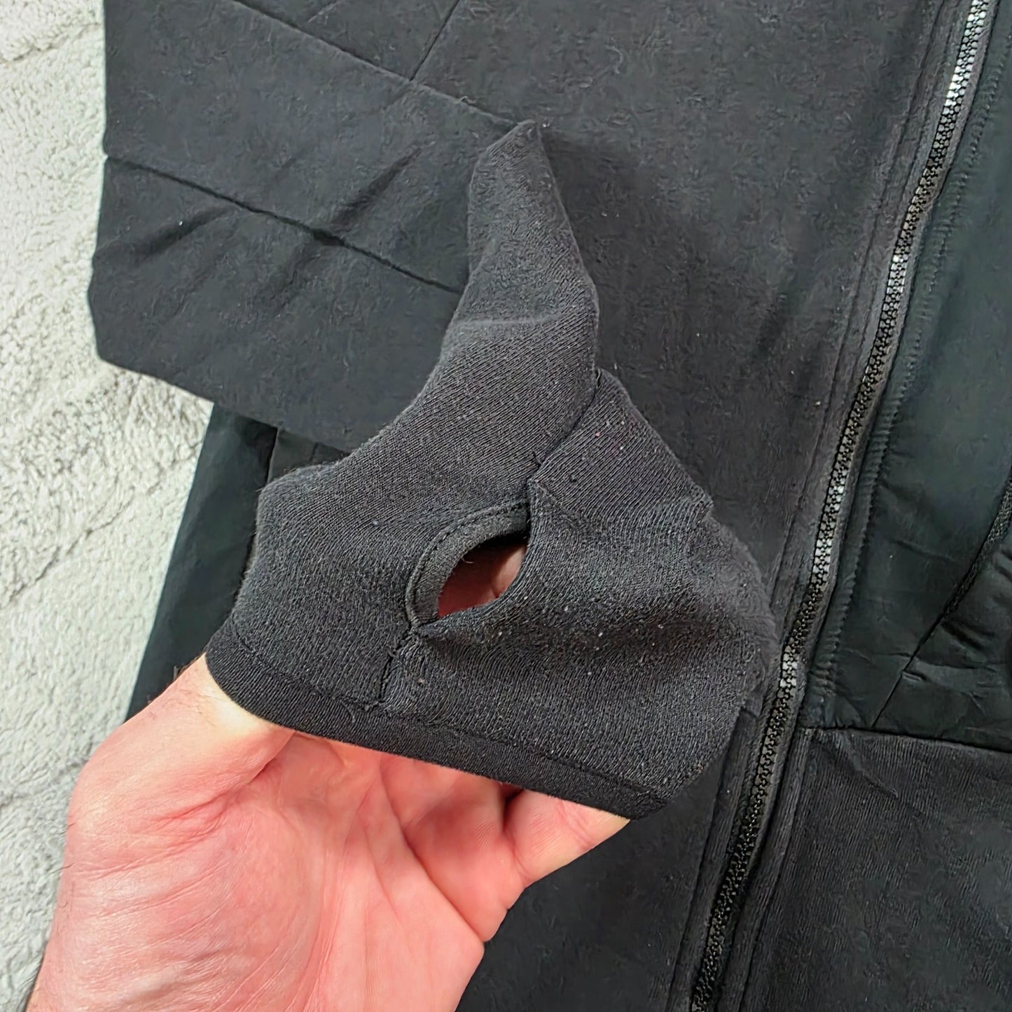 Champion Zip-Up Hoodie Black M β Performance Tech Jacket with Thumb Holes