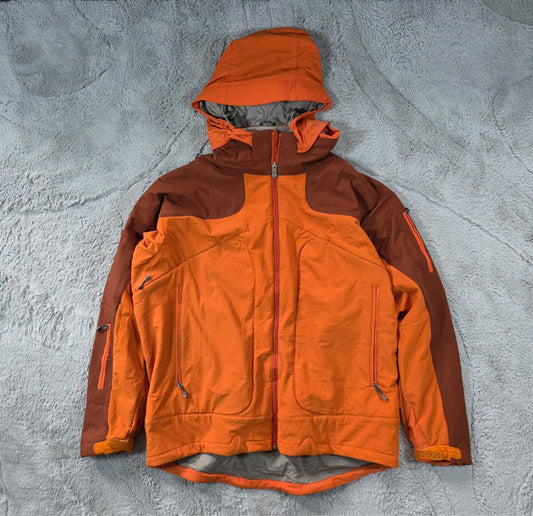 Patagonia Vintage Ski Jacket L Orange Technical Fleece Lined Hooded