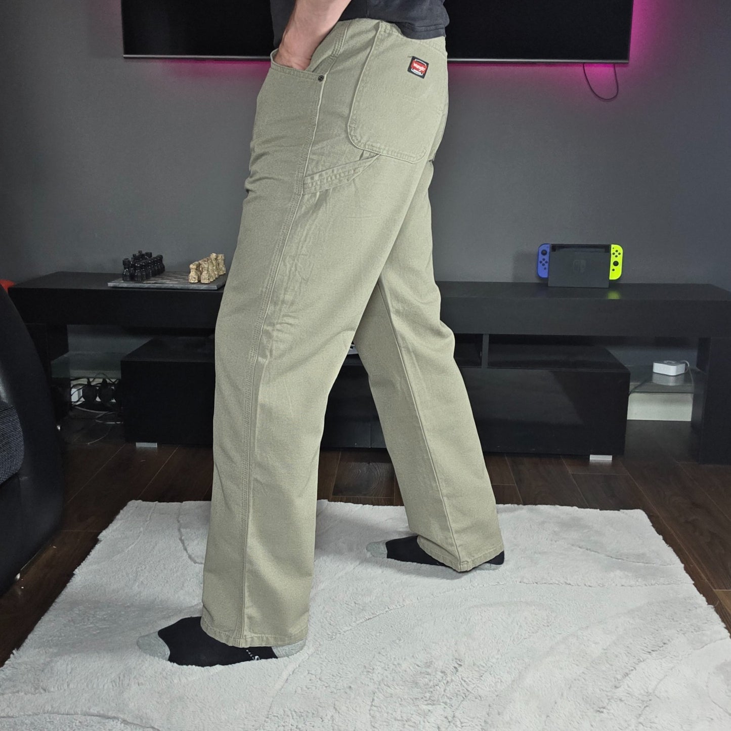 Wrangler Workwear carpenter trousers beige men’s W32 L32 straight leg utility