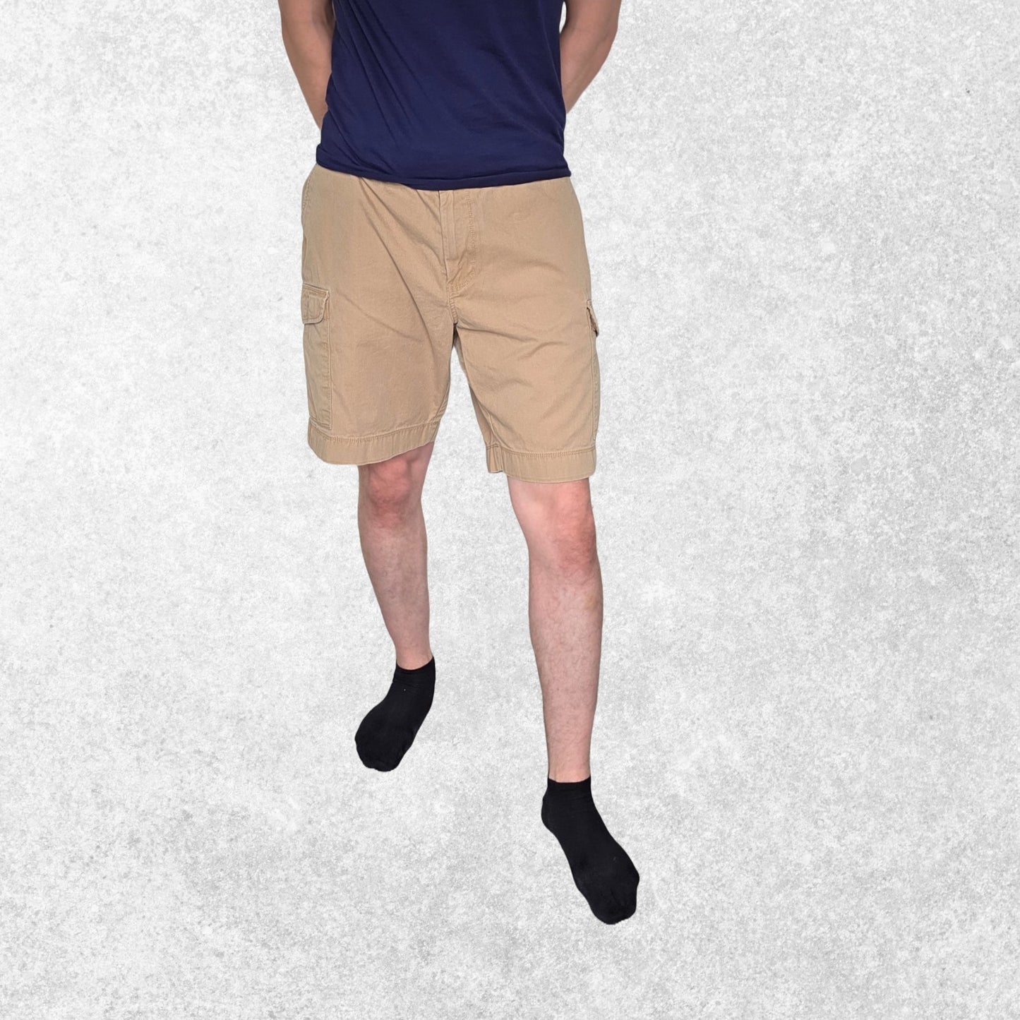 Tommy Hilfiger Beige Cargo Shorts W40 Mens 100% Cotton Summer Utility Pockets