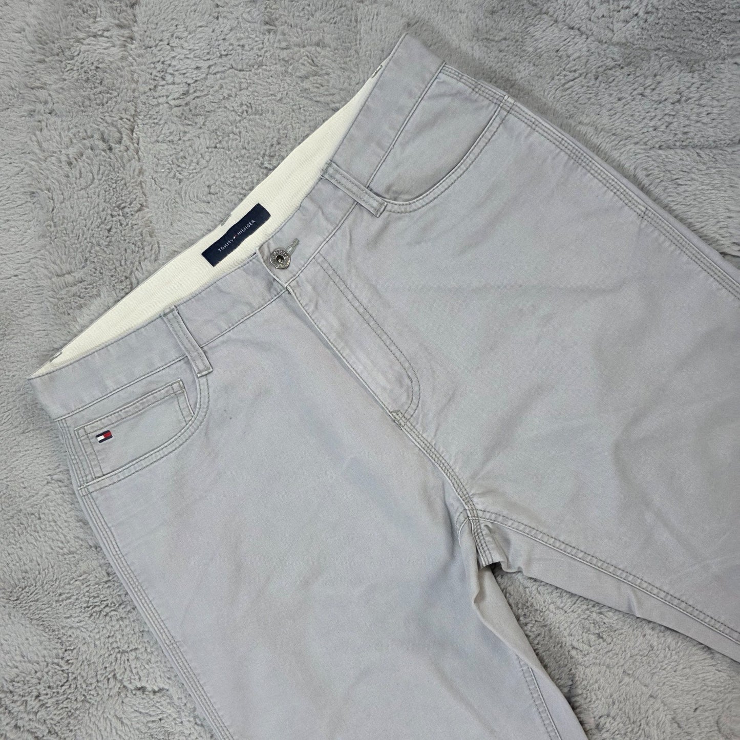 Tommy Hilfiger Custom Fit Straight Leg Grey Jeans W33 L31 Men's 100% Cotton