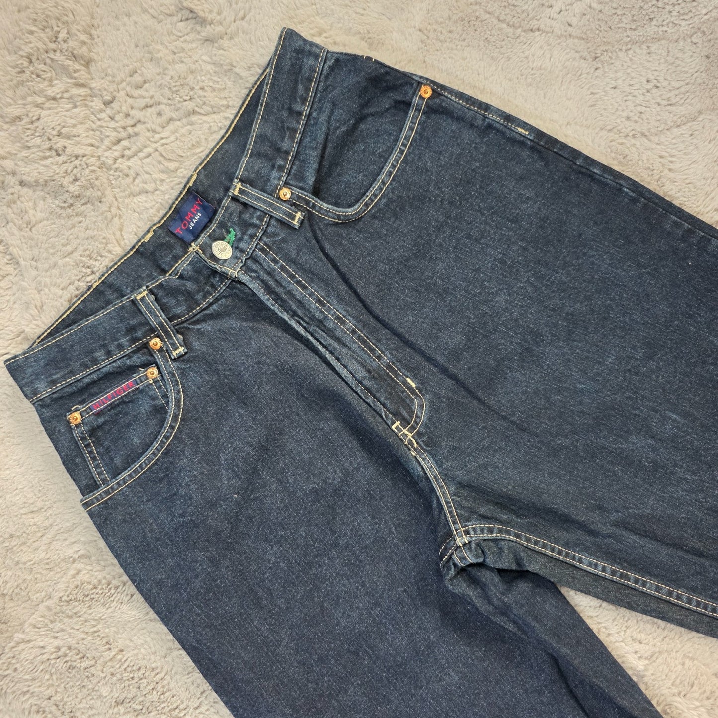 Tommy Hilfiger USA Made Baggy Relaxed Fit Blue Denim Jeans W29 L32 (Actual 29x36