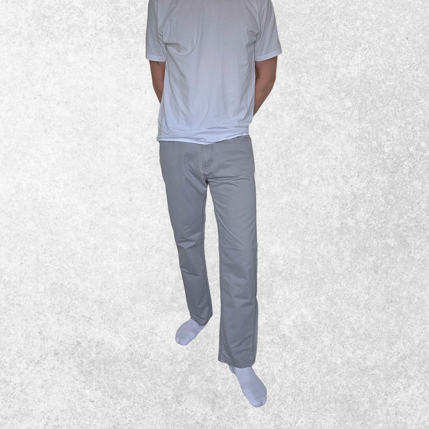 Tommy Hilfiger Light Grey Cotton Trousers โ W33 L31 โ Custom Fit