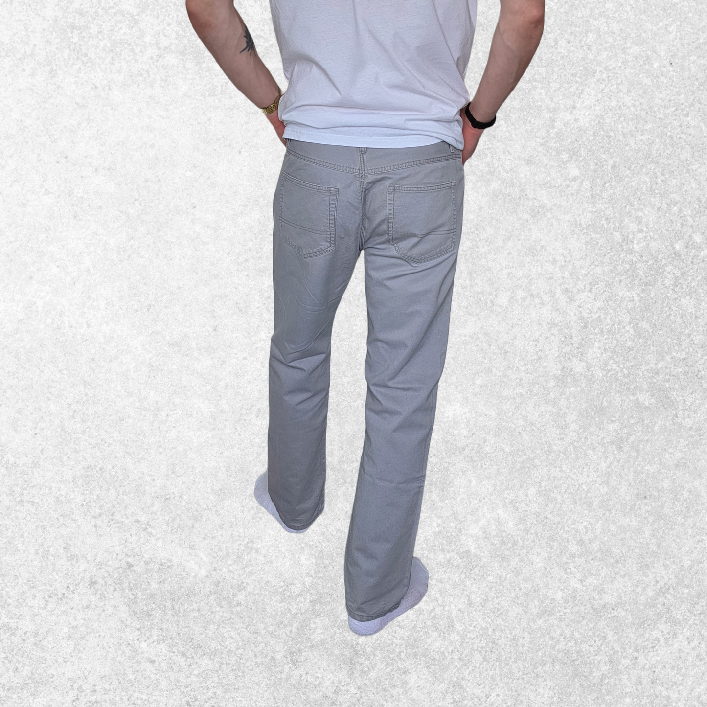 Tommy Hilfiger Light Grey Cotton Trousers โ W33 L31 โ Custom Fit