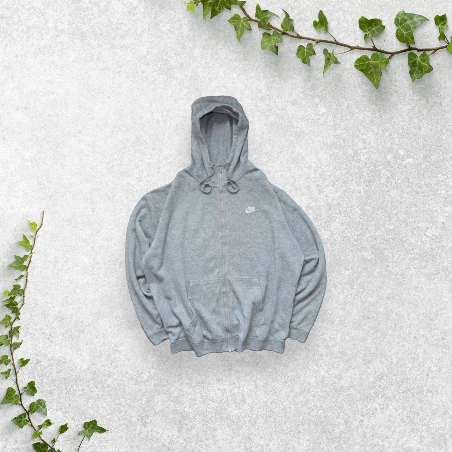 NIKE Mens Grey Full Zip Hoodie Sweatshirt XL